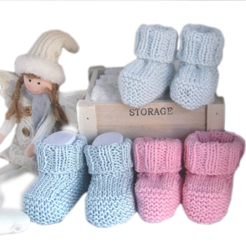 Handmade COTTON baby shoes size 0-3 - various colours