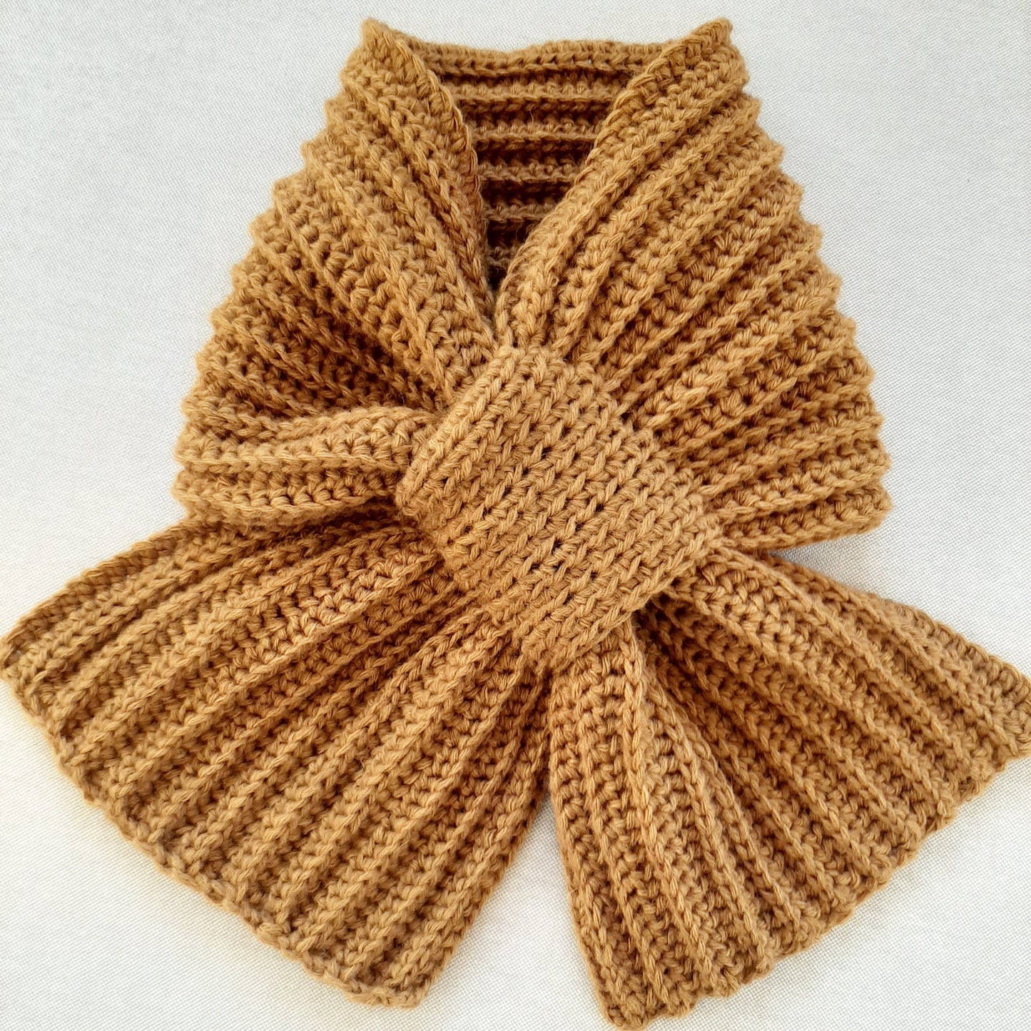 Sciarpa cravatta unisex artigianale uncinetto SENAPE