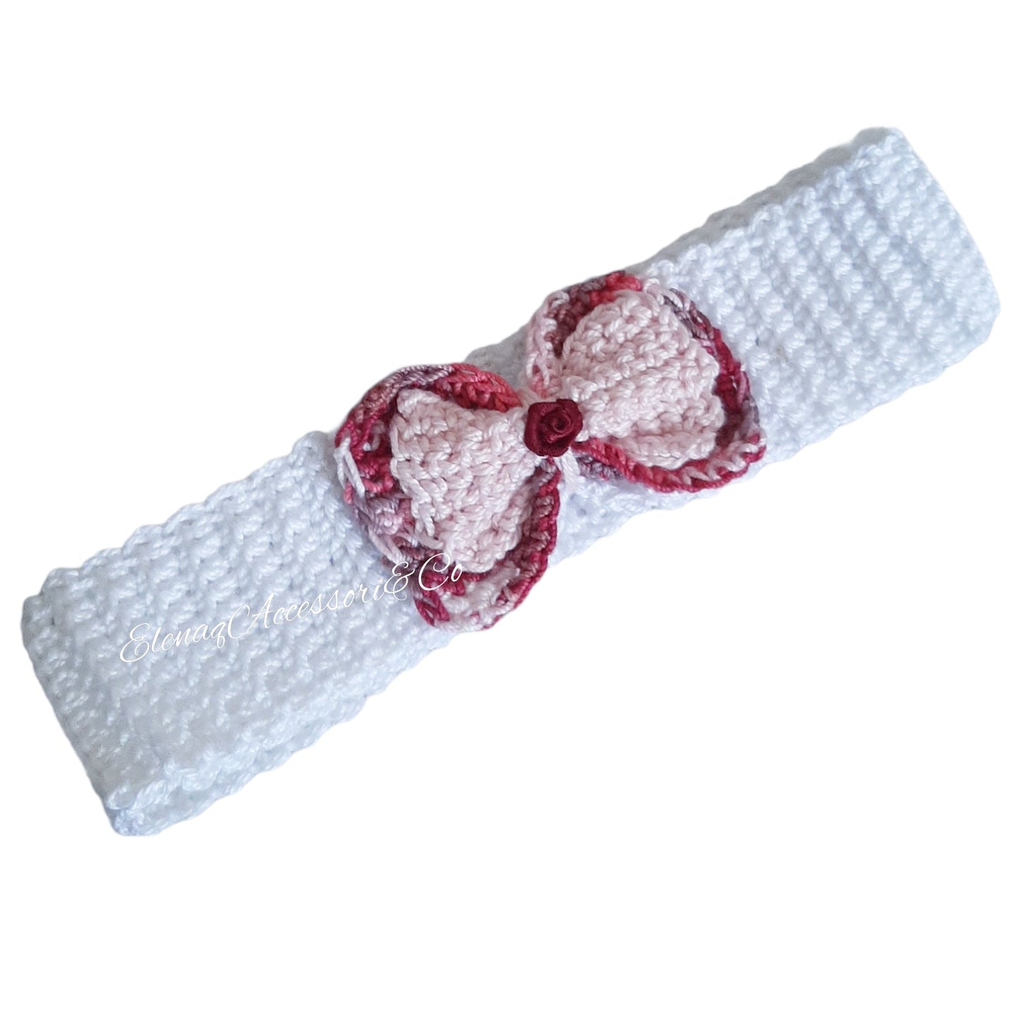 Newborn hair band with burgundy bow