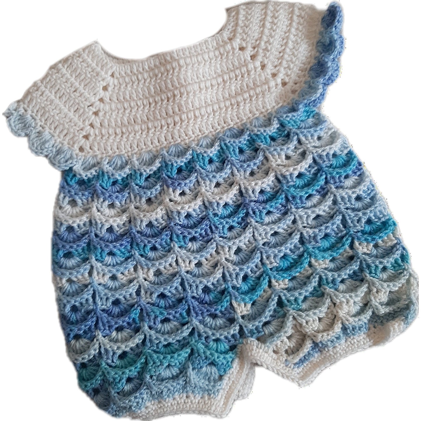 Newborn wool romper size 0-3 - handcrafted crochet light blue shade