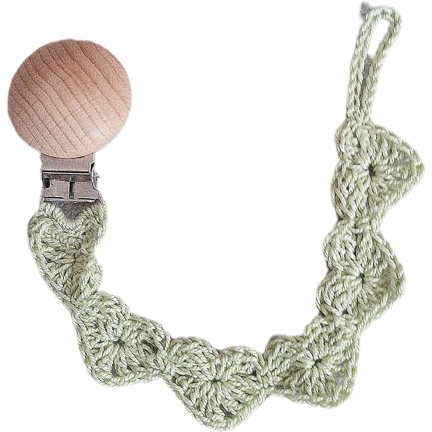 Crochet pacifier holder Hearts - unisex - various colors