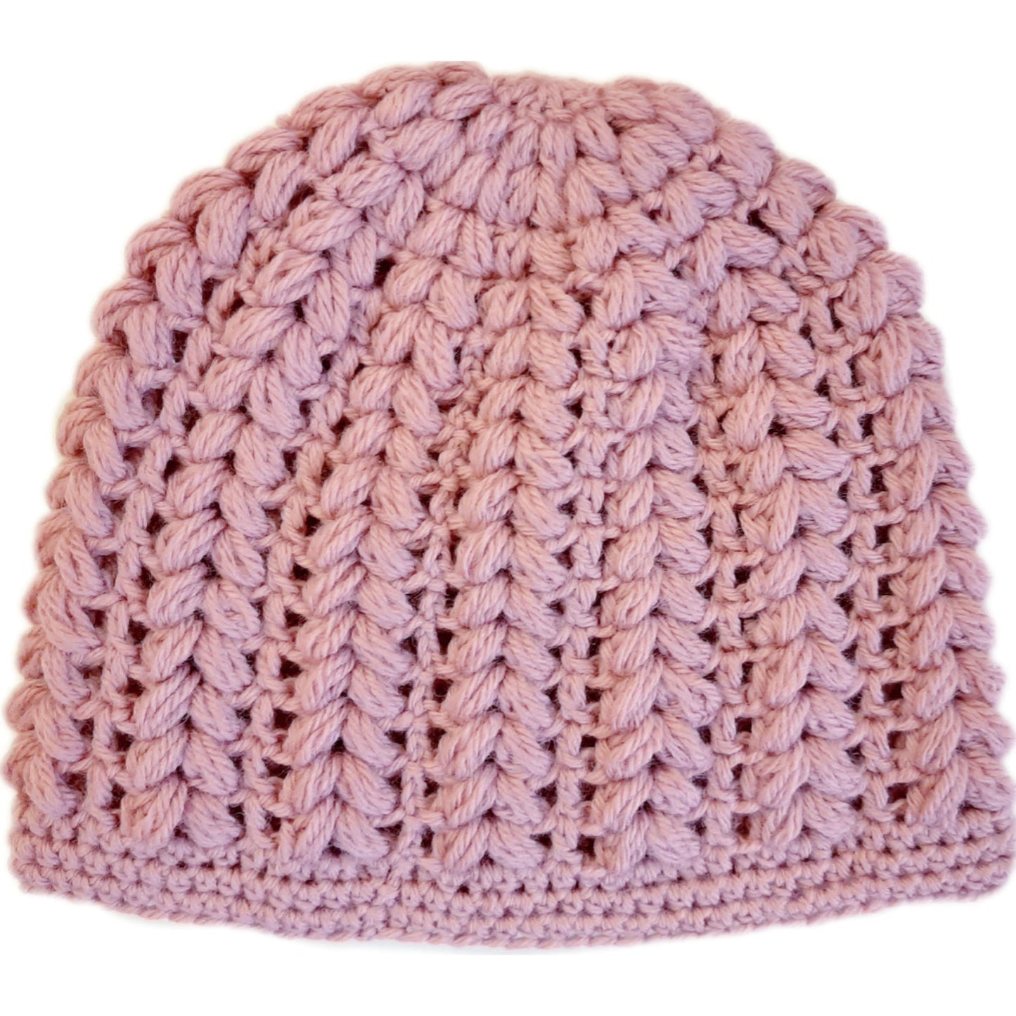 Women's wool beanie pouffe handcrafted crochet - shades of pink