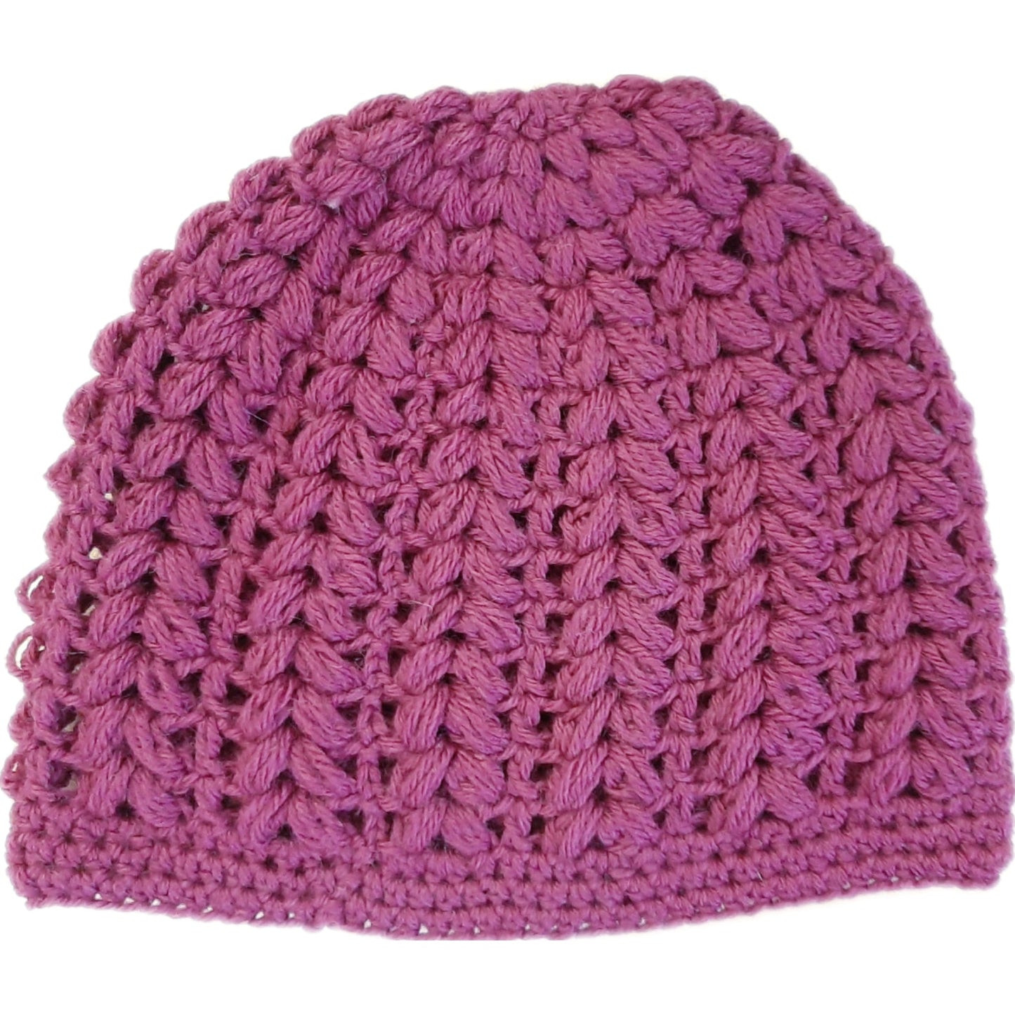 Women's wool beanie pouffe handcrafted crochet - shades of pink