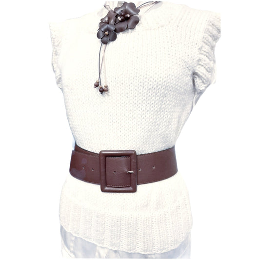 Women's sleeveless wool vest - milky white size S/M