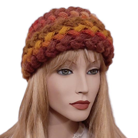 SISSI crochet women's hat - Autumn colour