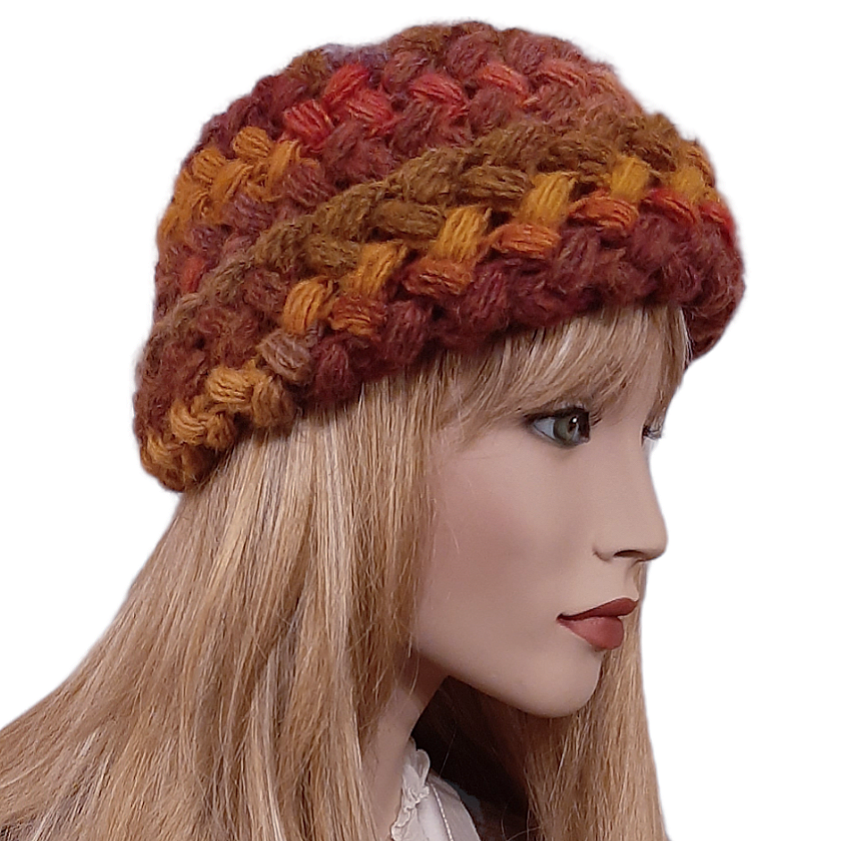 SISSI crochet women's hat - Autumn colour