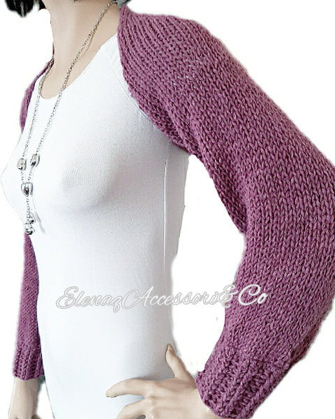 Women's wool blend shrug - handmade knitted size S
